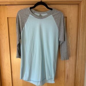 American Apparel Light Blue and Gray Shirt